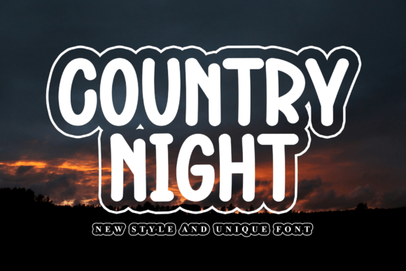 Country Night: A Rustic Display Font for Creative Projects