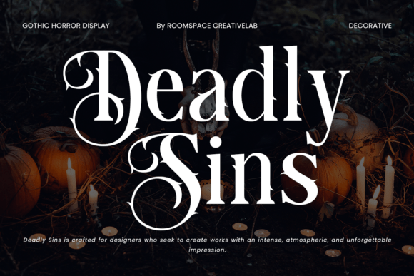 Deadly Sins: A Gothic-Inspired Font for Bold, Atmospheric Design