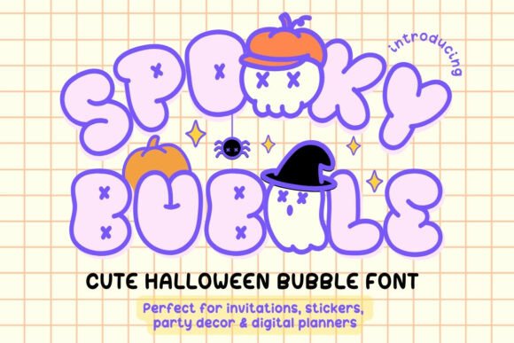 Spooky Bubble: Halloween Font with a Kawaii Twist